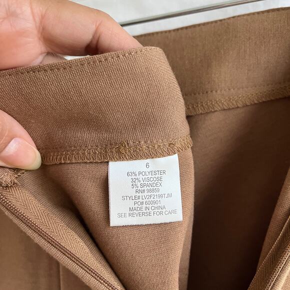 Olive & Oak dark camel pants, size 6, new with tags. Zip closure on side. - Picture 5 of 7